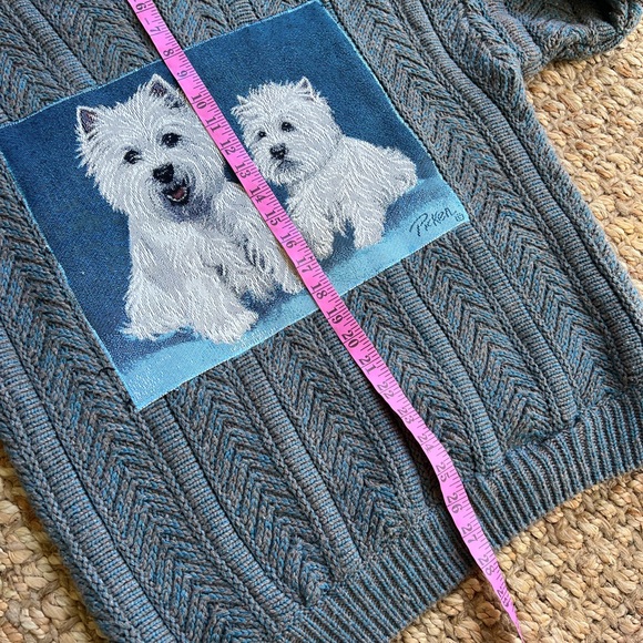 Vintage upcycled Savane Gray Sweater with Dog Design - Picture 6 of 8